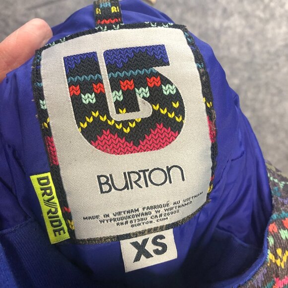 Burton Coat Ski Jacket Womens XS Rainbow Striped Fair Isle DryRide Snowboard - Picture 3 of 10